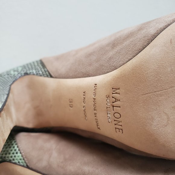 Malone Souliers 'Madleen' Suede/Lizard High Heel Bootie - Picture 10 of 15